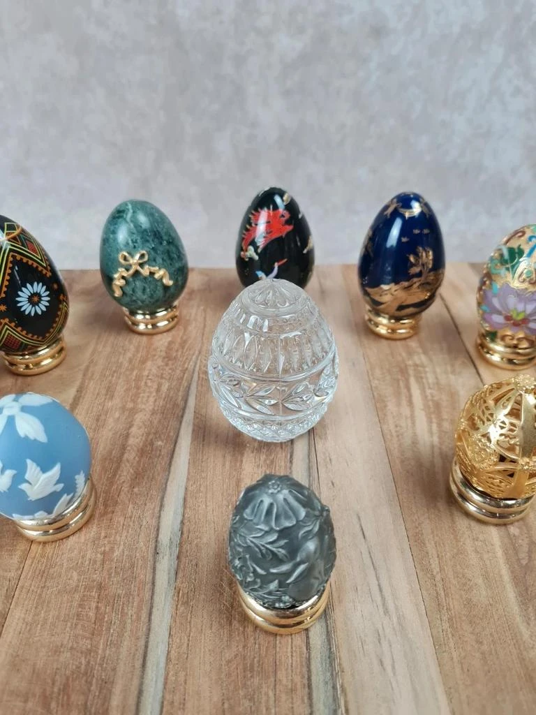 🥚 Ovo decorativo cloisonné dourado – 88fm vintage – photo 7